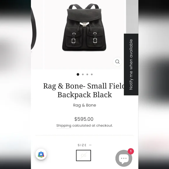 Rag & Bone Black Leather Field Backpack - Picture 3 of 4